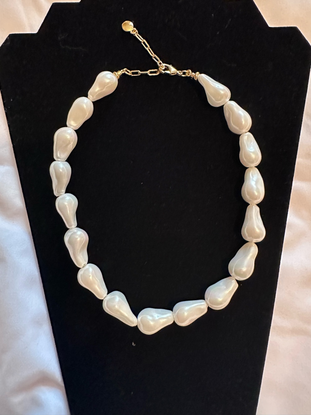 Mayamar NWT 24K Gold Plated 23mm Baroque Freshwater Pearl Statement Necklace 15"